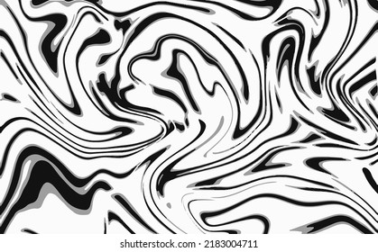 monochrome abstract marble texture. Dynamic liquid pattern. For t-shirt design, background, or backdrop. Editable design.