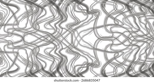 A monochrome abstract pattern composed of numerous thin, swirling, and interwoven lines creating a sense of depth and movement.