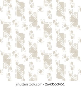 A monochrome abstract pattern with halftone grunge stripes and vertical lines. Ideal for covers, textiles, and digital backgrounds. Vector format.