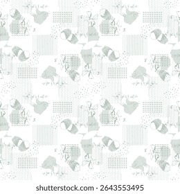 A monochrome abstract pattern with halftone grunge stripes and vertical lines. Ideal for covers, textiles, and digital backgrounds. Vector format.