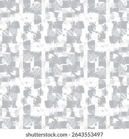 A monochrome abstract pattern with halftone grunge stripes and vertical lines. Ideal for covers, textiles, and digital backgrounds. Vector format.