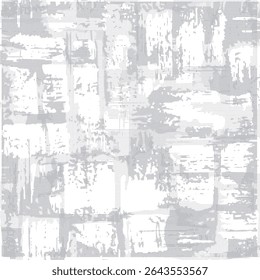 A monochrome abstract pattern with halftone grunge stripes and vertical lines. Ideal for covers, textiles, and digital backgrounds. Vector format.