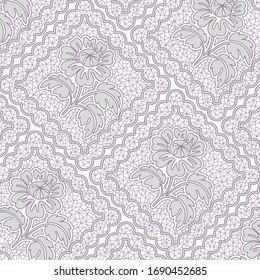 Monochrome abstract pattern. Lace imitation. 