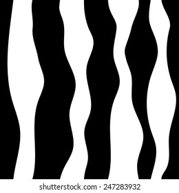 Monochrome abstract pattern. Wavy lines background. Seamless pattern can be copied without any seams.