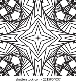 Monochrome Abstract Pattern of Wavy Stripes or Rippled 3D Relief, on a white background. Geometric shapes from the black lines.
