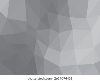 Monochrome abstract polygon background with layered triangle patterns and soft gradients. Ideal for modern web design, presentation backdrops, and creative digital templates.