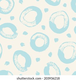 Monochrome abstract seamless background from circle brush strokes