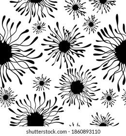 Monochrome abstract seamless pattern. Vector illustration