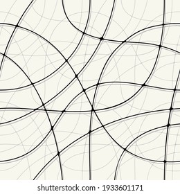 Monochrome abstract seamless pattern. Voluminous intertwining structures, waves. Vector. Design for fabric, print, wallpaper, interior