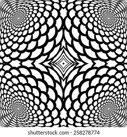 Monochrome abstract snakeskin background in op art design. Vector-art illustration