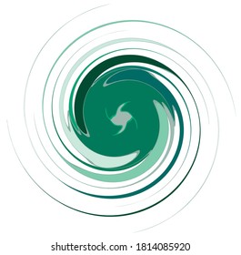Monochrome abstract spiral, swirl, twirl and vortex shapes