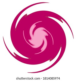 Monochrome abstract spiral, swirl, twirl and vortex shapes
