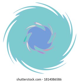 Monochrome abstract spiral, swirl, twirl and vortex shapes