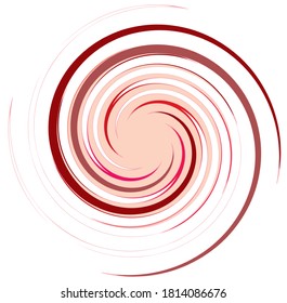 Monochrome abstract spiral, swirl, twirl and vortex shapes