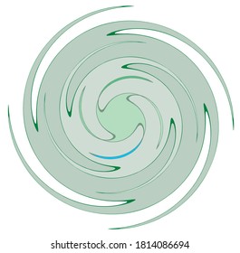 Monochrome abstract spiral, swirl, twirl and vortex shapes