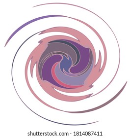 Monochrome abstract spiral, swirl, twirl and vortex shapes