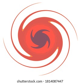 Monochrome abstract spiral, swirl, twirl and vortex shapes