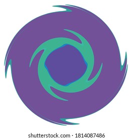 Monochrome abstract spiral, swirl, twirl and vortex shapes