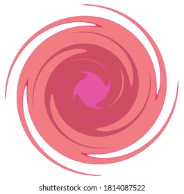 Monochrome abstract spiral, swirl, twirl and vortex shapes