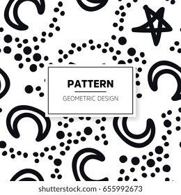 Monochrome abstract striped texture. Seamless pattern for background