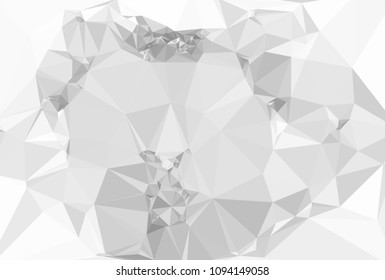 Monochrome abstract triangle background. Grayscale, black and white. Design element for book covers, presentations layouts, title and page templates. Low polygonal. Vector clip art.