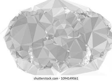 Monochrome abstract triangle background. Grayscale, black and white. Design element for book covers, presentations layouts, title and page templates. Low polygonal. Vector clip art.