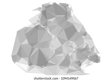 Monochrome abstract triangle background. Grayscale, black and white. Design element for book covers, presentations layouts, title and page templates. Low polygonal. Vector clip art.