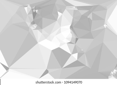 Monochrome abstract triangle background. Grayscale, black and white. Design element for book covers, presentations layouts, title and page templates. Low polygonal. Vector clip art.