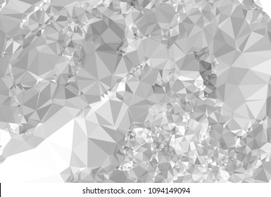 Monochrome abstract triangle background. Grayscale, black and white. Design element for book covers, presentations layouts, title and page templates. Low polygonal. Vector clip art.