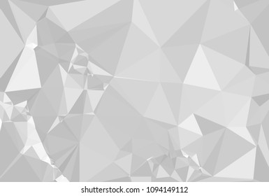 Monochrome abstract triangle background. Grayscale, black and white. Design element for book covers, presentations layouts, title and page templates. Low polygonal. Vector clip art.