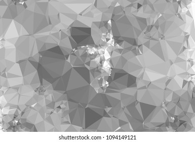 Monochrome abstract triangle background. Grayscale, black and white. Design element for book covers, presentations layouts, title and page templates. Low polygonal. Vector clip art.