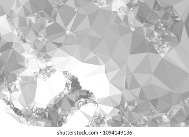 Monochrome abstract triangle background. Grayscale, black and white. Design element for book covers, presentations layouts, title and page templates. Low polygonal. Vector clip art.