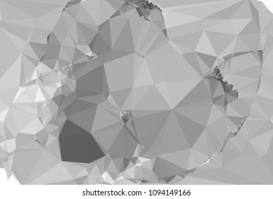 Monochrome abstract triangle background. Grayscale, black and white. Design element for book covers, presentations layouts, title and page templates. Low polygonal. Vector clip art.