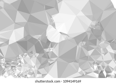 Monochrome abstract triangle background. Grayscale, black and white. Design element for book covers, presentations layouts, title and page templates. Low polygonal. Vector clip art.