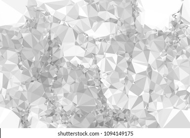 Monochrome abstract triangle background. Grayscale, black and white. Design element for book covers, presentations layouts, title and page templates. Low polygonal. Vector clip art.
