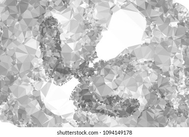 Monochrome abstract triangle background. Grayscale, black and white. Design element for book covers, presentations layouts, title and page templates. Low polygonal. Vector clip art.