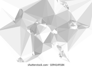 Monochrome abstract triangle background. Grayscale, black and white. Design element for book covers, presentations layouts, title and page templates. Low polygonal. Vector clip art.