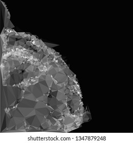 Monochrome abstract triangle background. Grayscale, black and white.  Low polygonal.