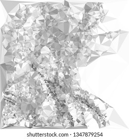 Monochrome abstract triangle background. Grayscale, black and white.  Low polygonal.