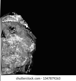 Monochrome abstract triangle background. Grayscale, black and white.  Low polygonal.