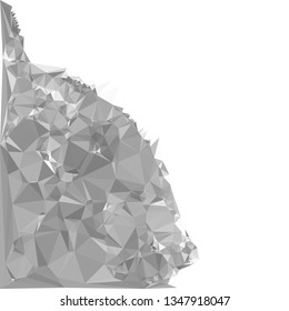 Monochrome abstract triangle background. Low polygonal