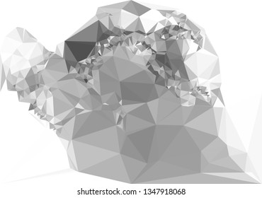 Monochrome abstract triangle background. Low polygonal