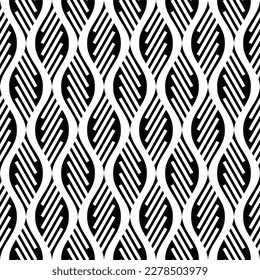 Monochrome abstract tribal ogee geometric vector pattern design