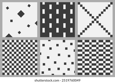 Conjunto de fondo de Vector abstracto monocromo. Diseños de patrones en gris y beige