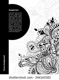 Monochrome abstract vector card or background for your design