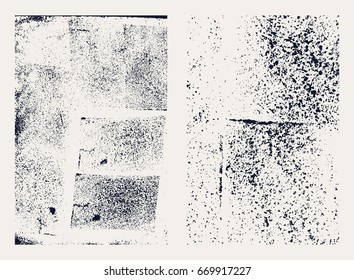 Monochrome abstract vector grunge textures. Set of hand drawn stains.