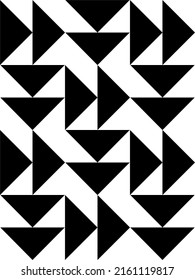 Monochrome Abstract Vector Pattern Design. Geometry abstract shapes design. Minimal geometric monochrome poster, flat retro style vector illustration