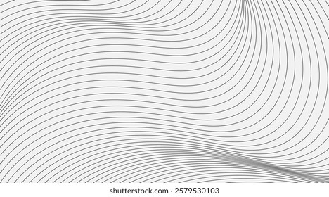 Monochrome Abstract Wavy Contour Background. Modern Topographic Design