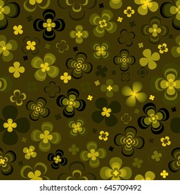 
Monochrome abstract yellow green flowers.Seamless pattern.