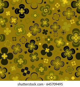 
Monochrome abstract yellow green flowers.Seamless pattern.